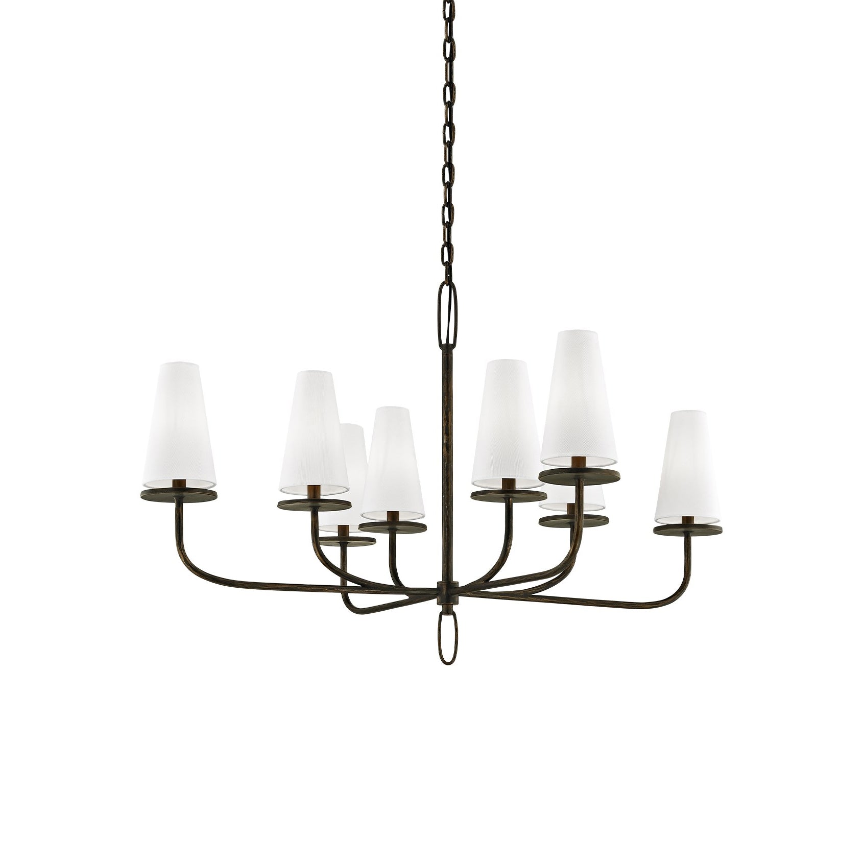 Curaeara Vintage-Industrie-Kronleuchter aus Messing und Stoff-Letslighting