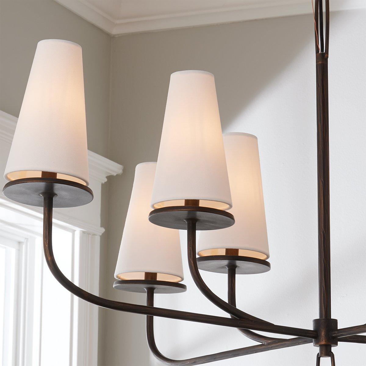 Curaeara Vintage-Industrie-Kronleuchter aus Messing und Stoff-Letslighting