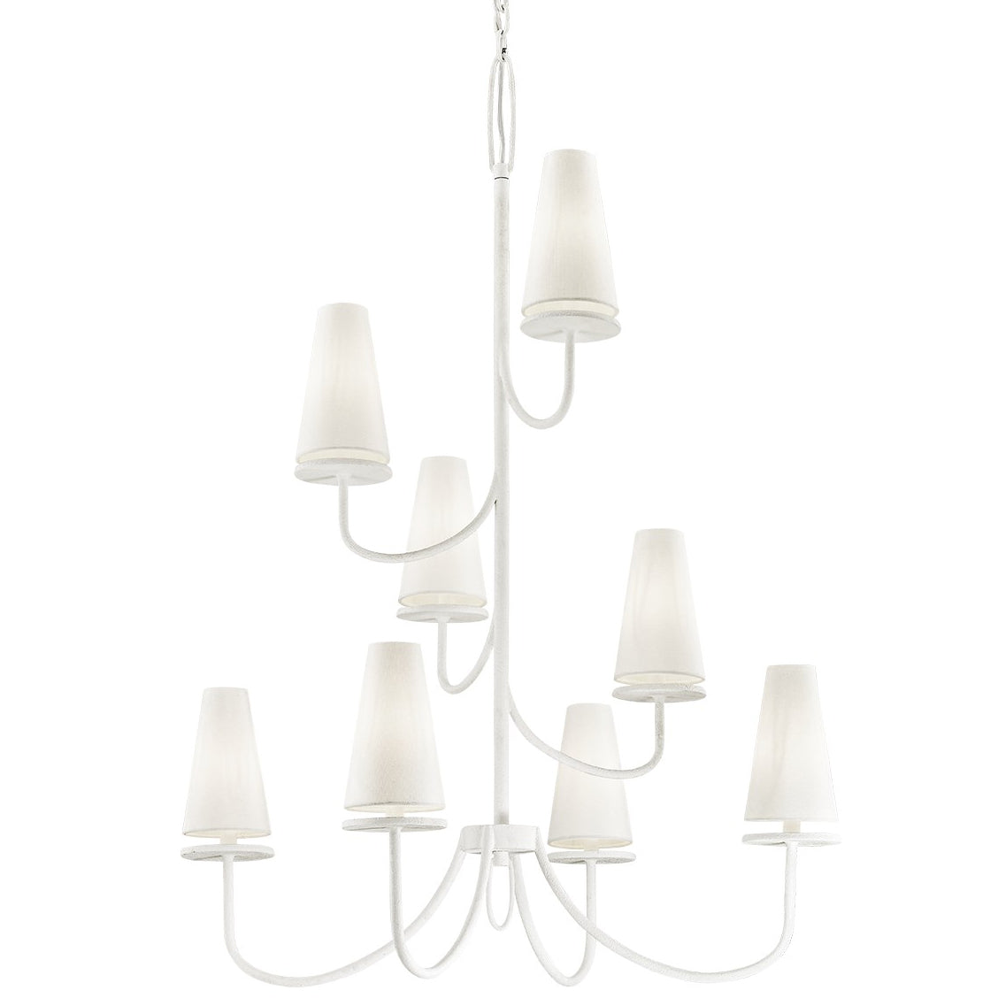 Curaeara Vintage-Industrie-Kronleuchter aus Messing und Stoff-Letslighting