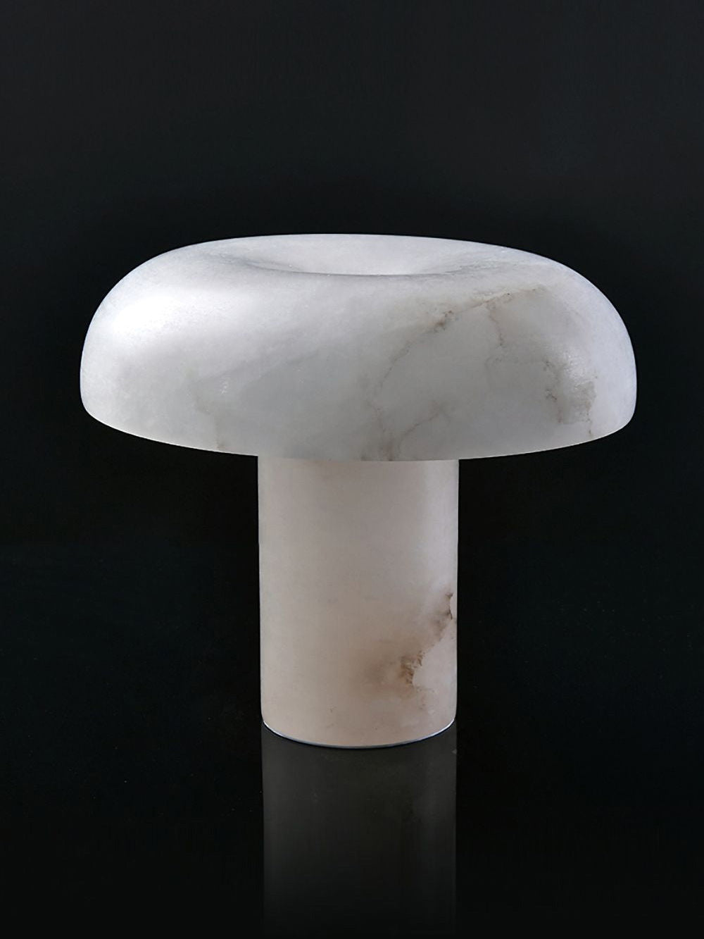 Table Lamp Alabaster Mushroom Shade Brass Base Sculptural Warm - Letslighting