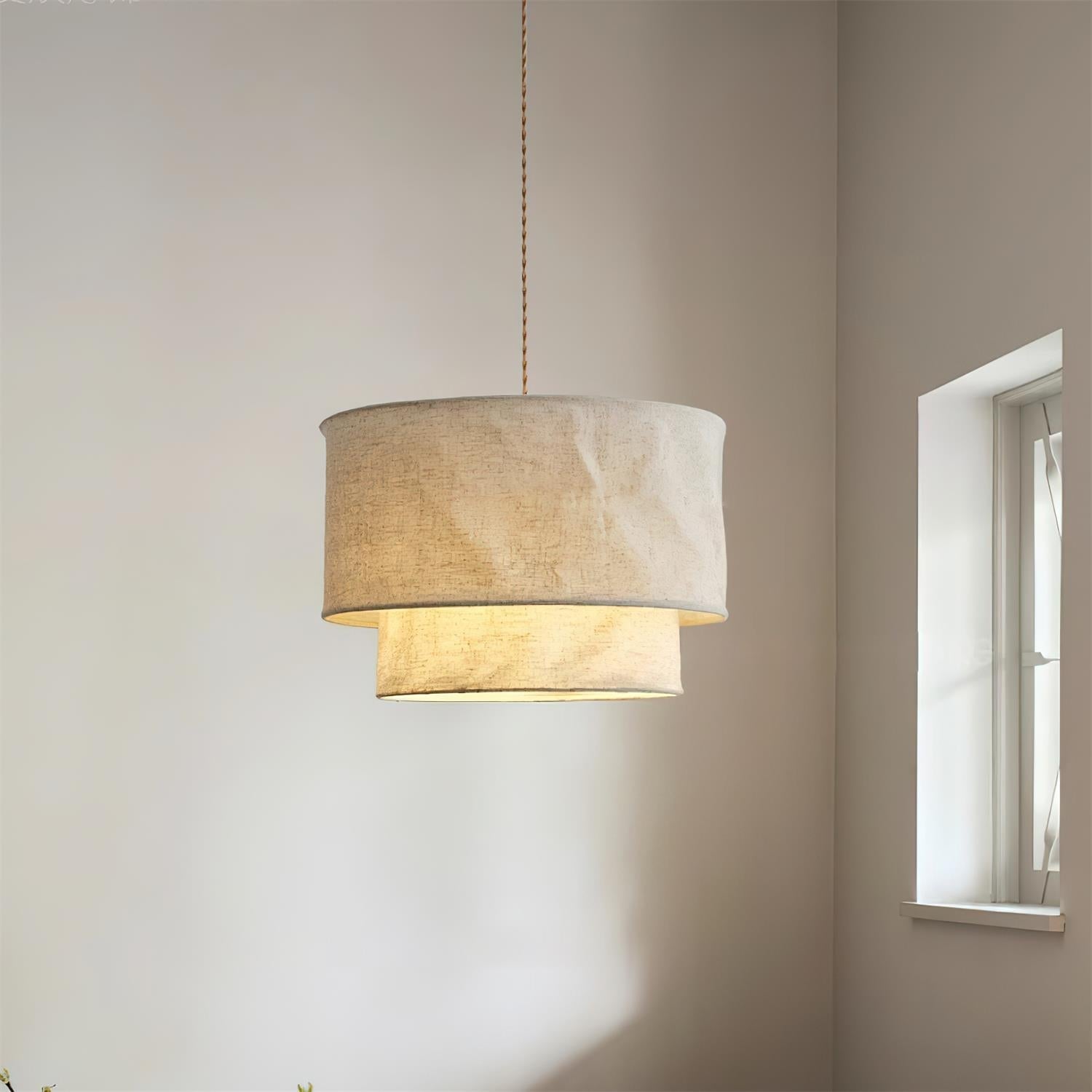 Nuvai Pendelleuchte aus Natürlichem Leinen-Letslighting