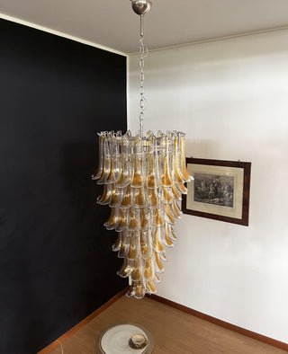 Aurora Chandelier Gold Murano Glass Petals Layered Cascading - Neutralighting
