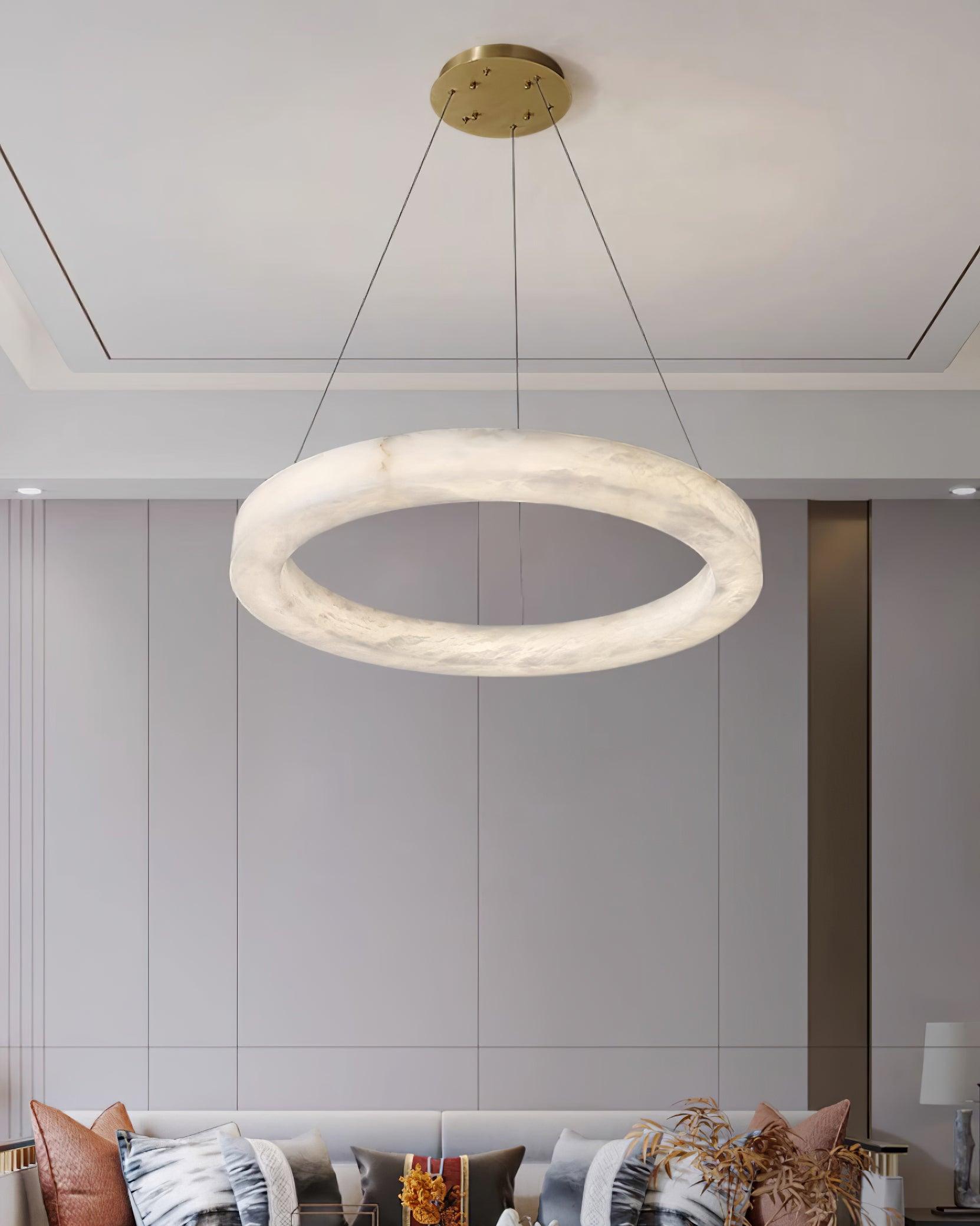 Olloros Alabaster Multi-Ring Pendant Light - Neutralighting