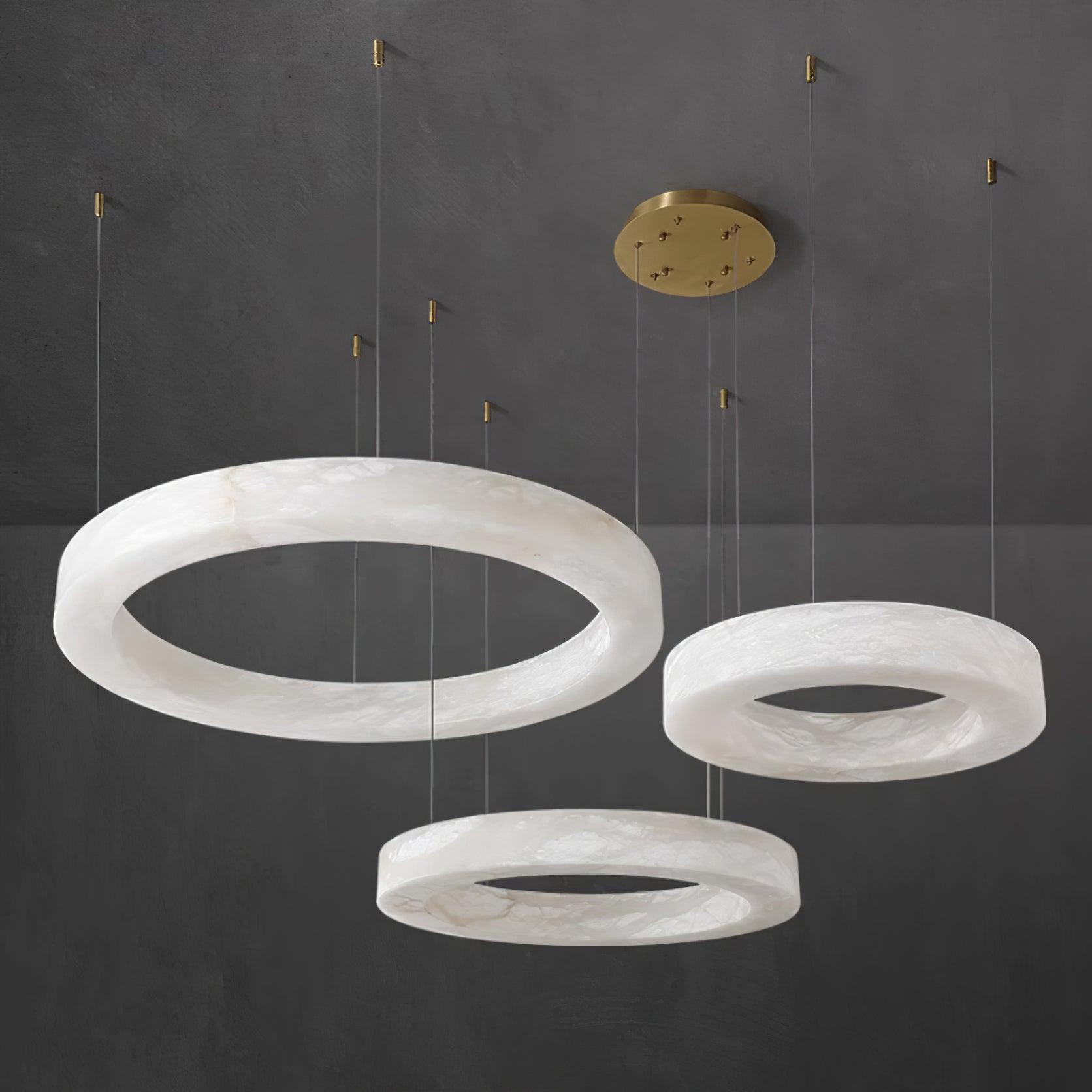 Olloros Alabaster Multi-Ring Pendant Light - Neutralighting