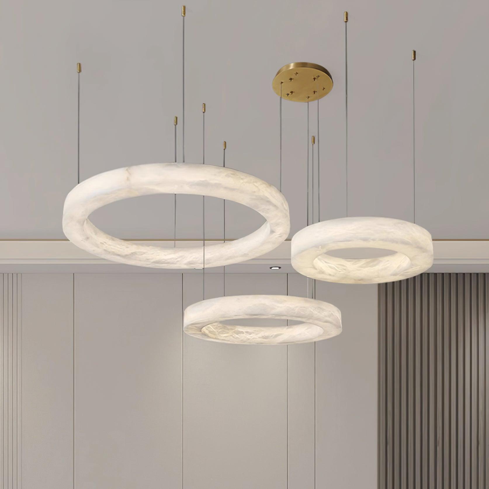 Olloros Alabaster Multi-Ring Pendant Light - Neutralighting