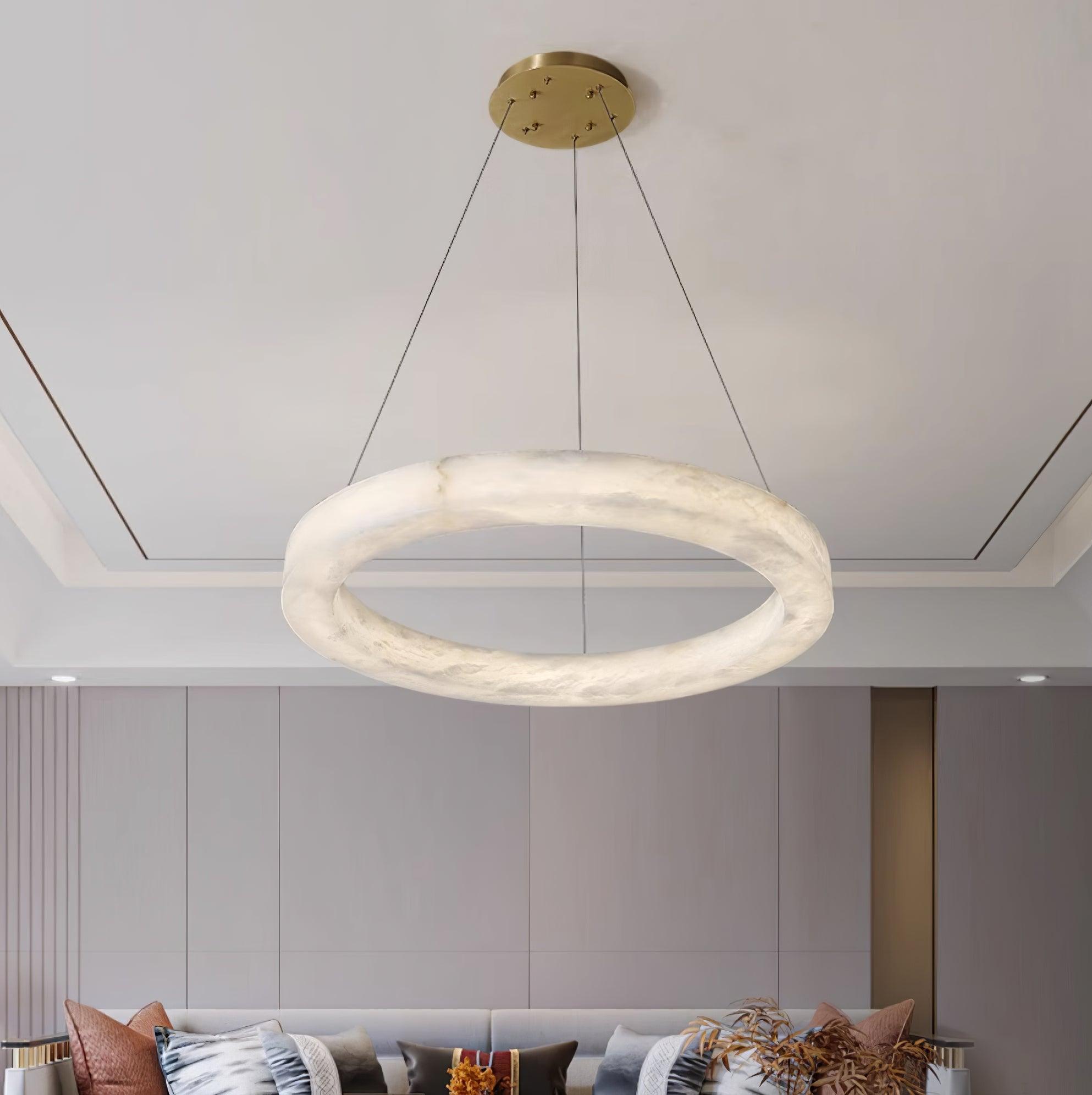 Olloros Alabaster Multi-Ring Pendant Light - Neutralighting