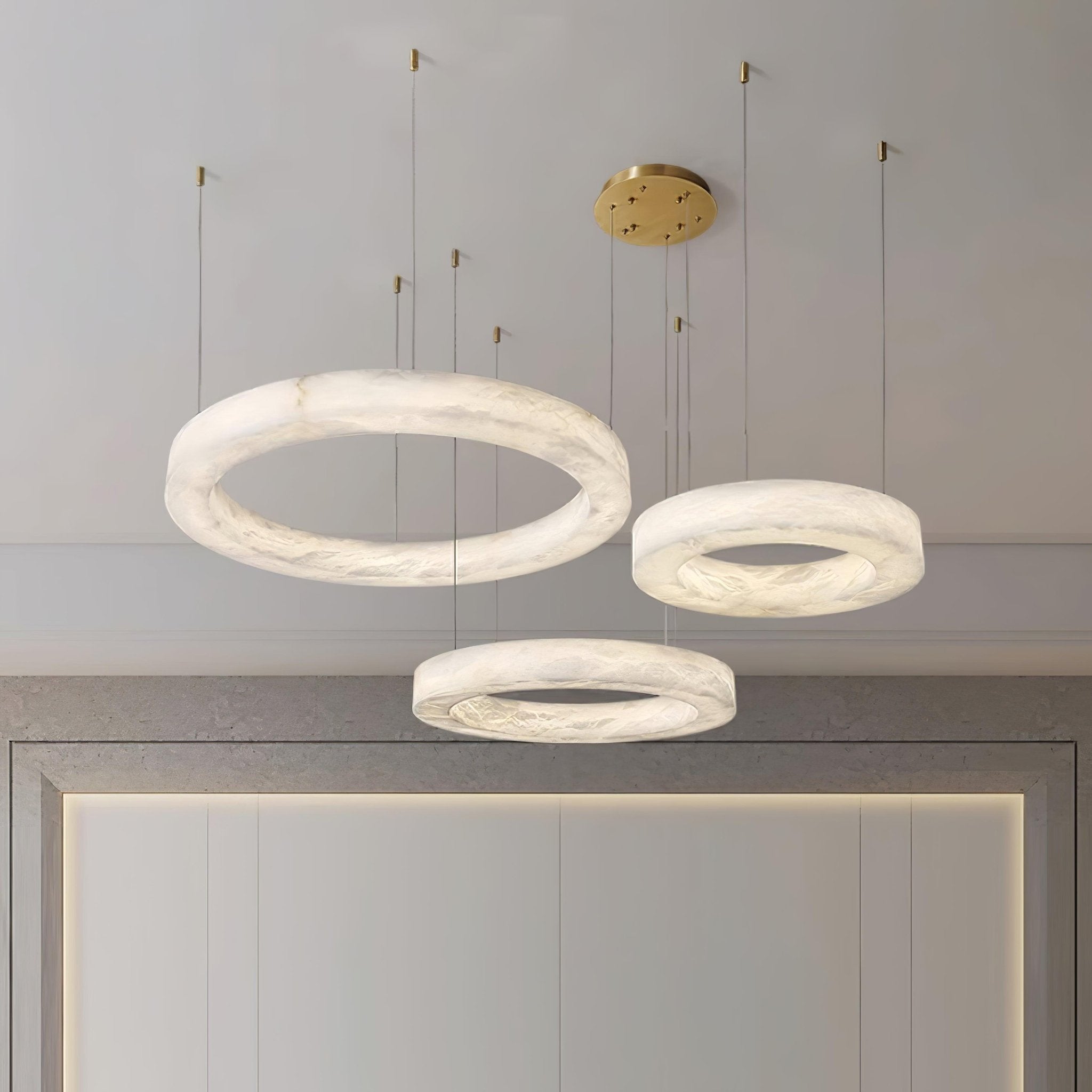 Olloros Alabaster Multi-Ring Pendant Light - Neutralighting