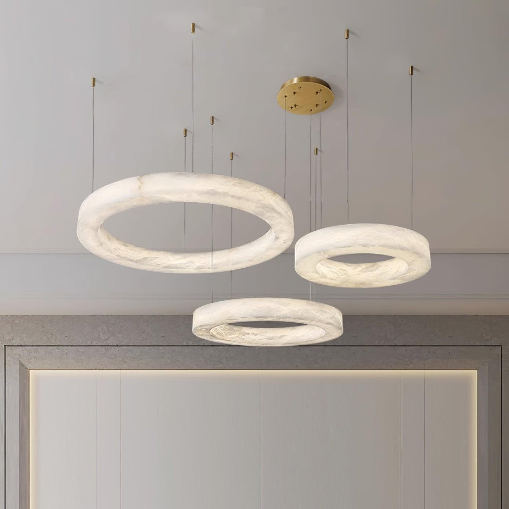 Olloros Alabaster Multi-Ring Pendant Light - Neutralighting