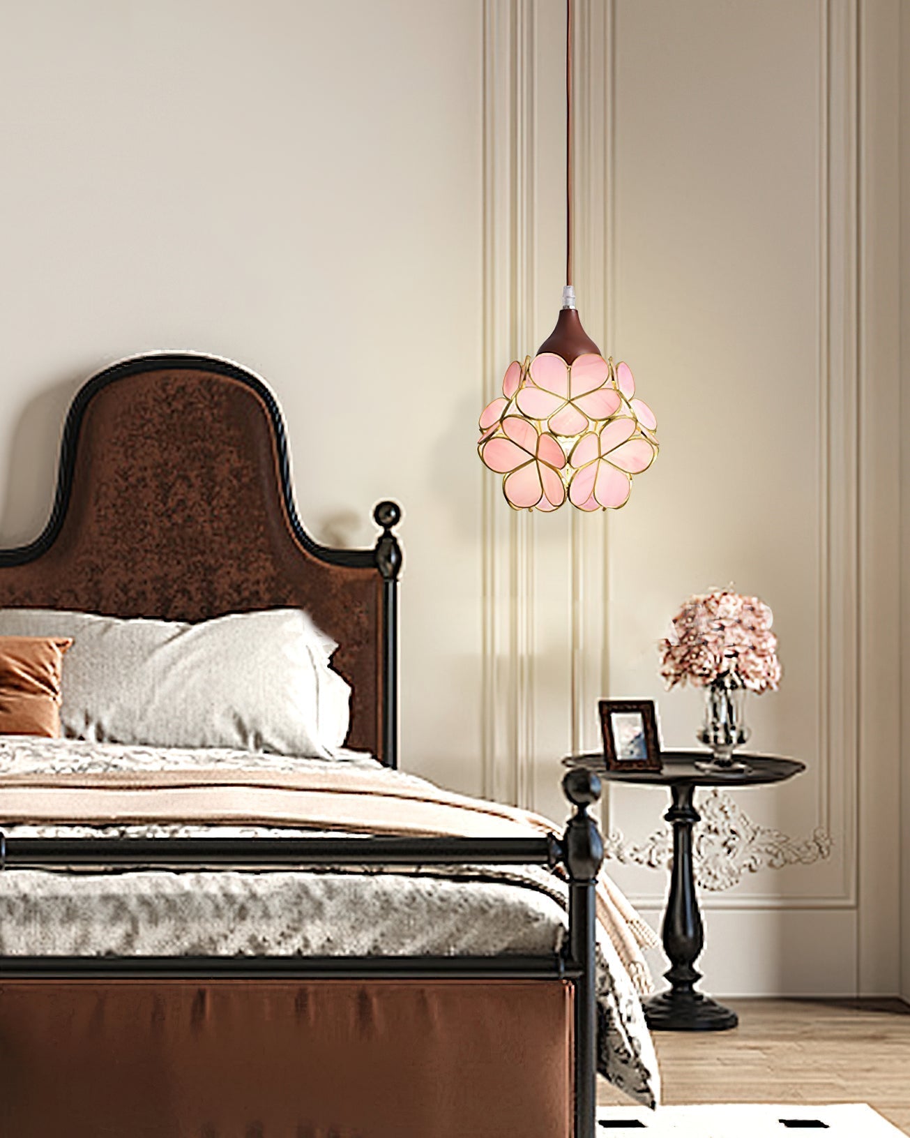 Velina Pendelleuchte Rosa Blumeninspiriert-Letslighting