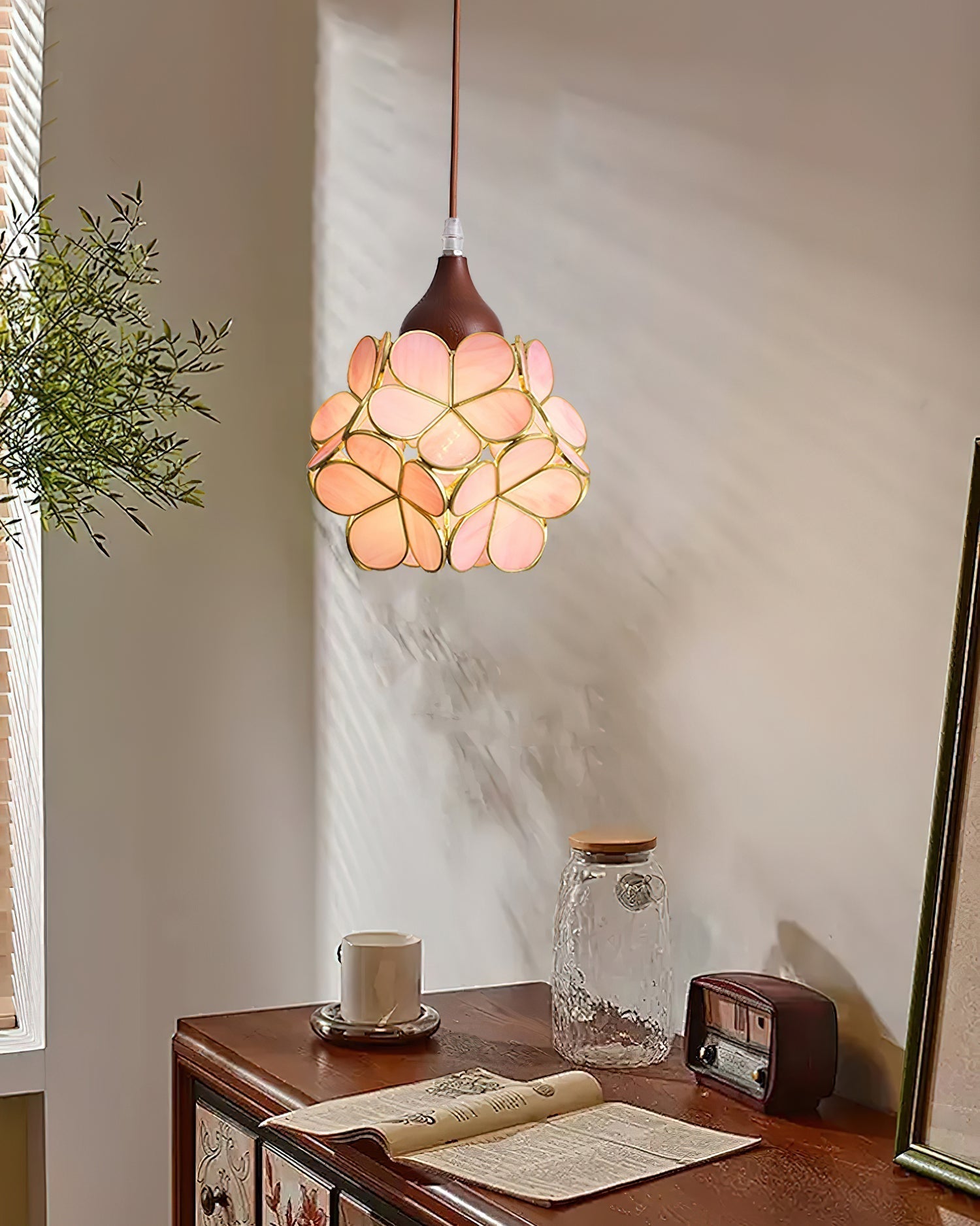 Velina Pendelleuchte Rosa Blumeninspiriert-Letslighting