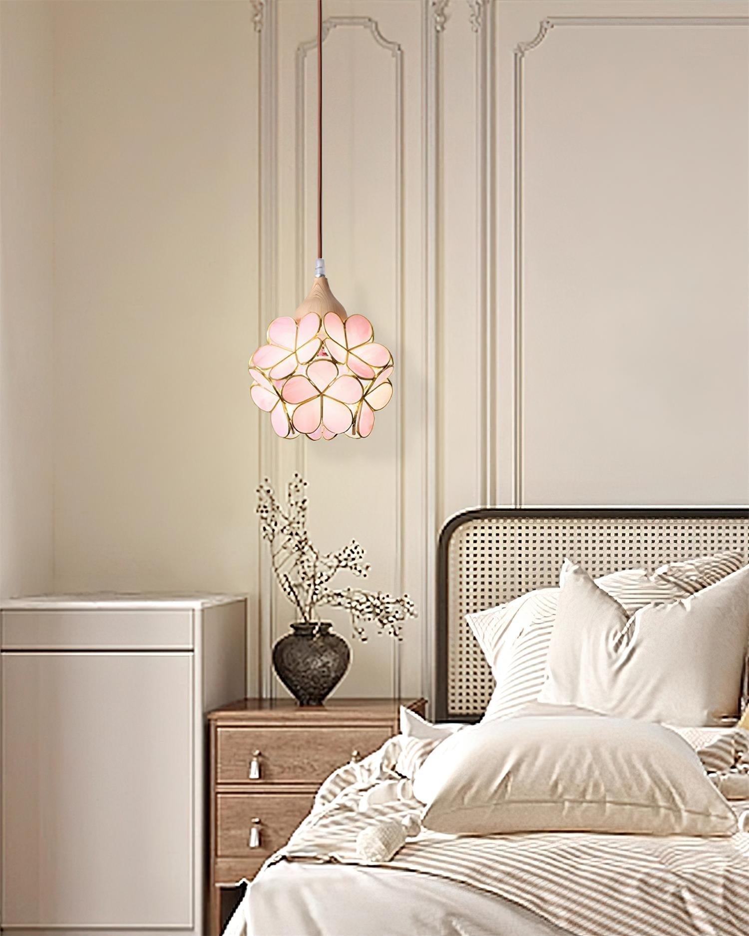 Velina Pendelleuchte Rosa Blumeninspiriert-Letslighting