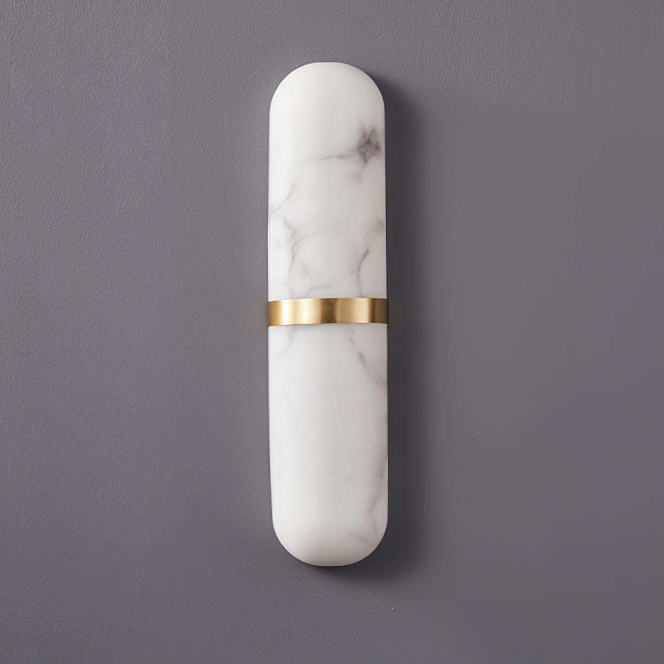 Wall Lamp Alabaster Capsule Brass Band - Letslighting