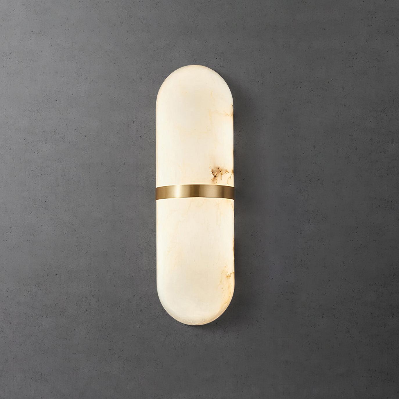 Wall Lamp Alabaster Capsule Brass Band - Letslighting