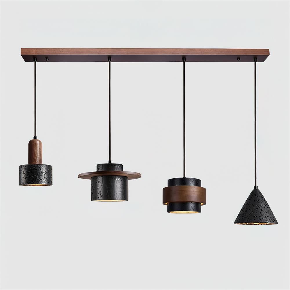 Ritta Black Travertine Pendant Light Set - Letslighting