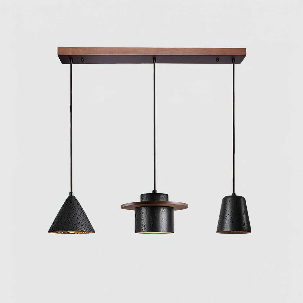 Ritta Black Travertine Pendant Light Set - Letslighting