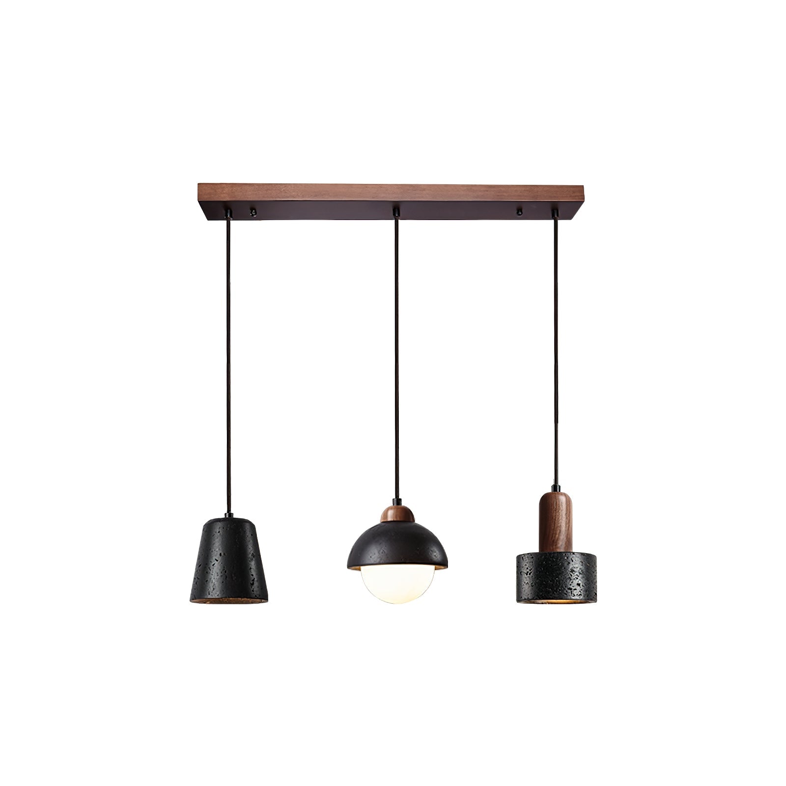Ritta Black Travertine Pendant Light Set - Letslighting