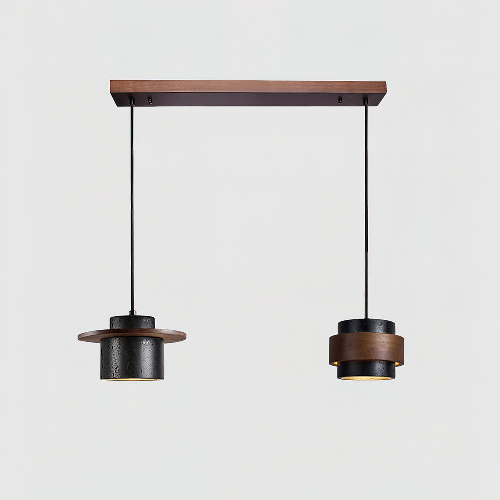 Ritta Black Travertine Pendant Light Set - Letslighting