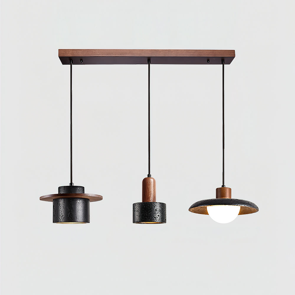 Ritta Black Travertine Pendant Light Set - Letslighting