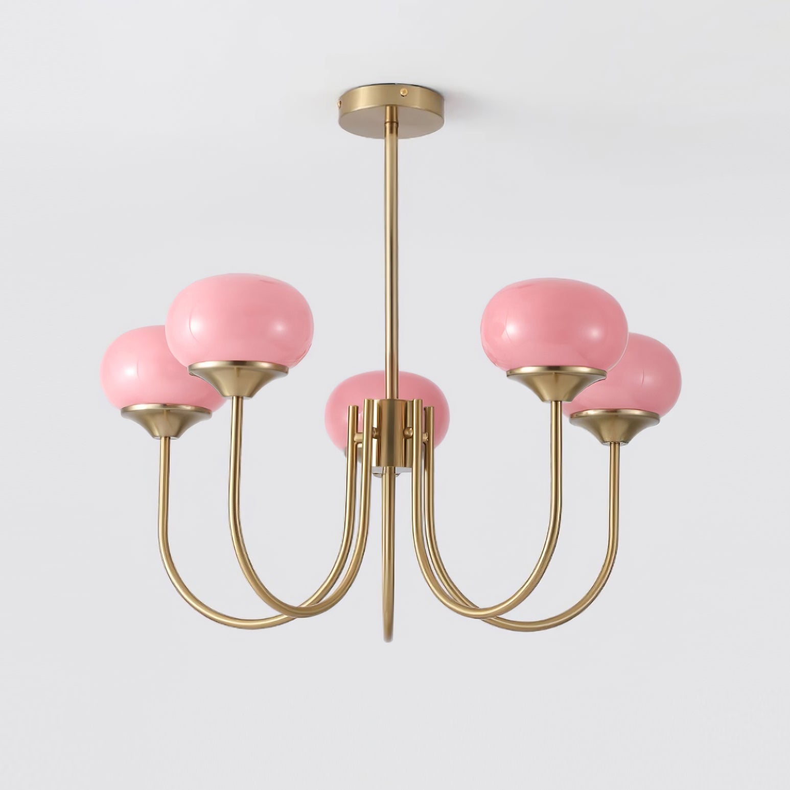 Lustra Kronleuchter Rosa Glaskugel Gold-Letslighting