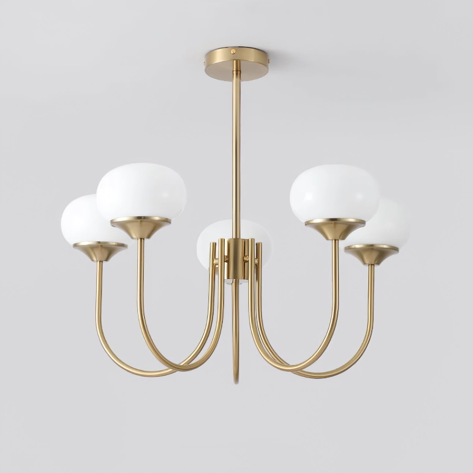 Lustra Kronleuchter Rosa Glaskugel Gold-Letslighting