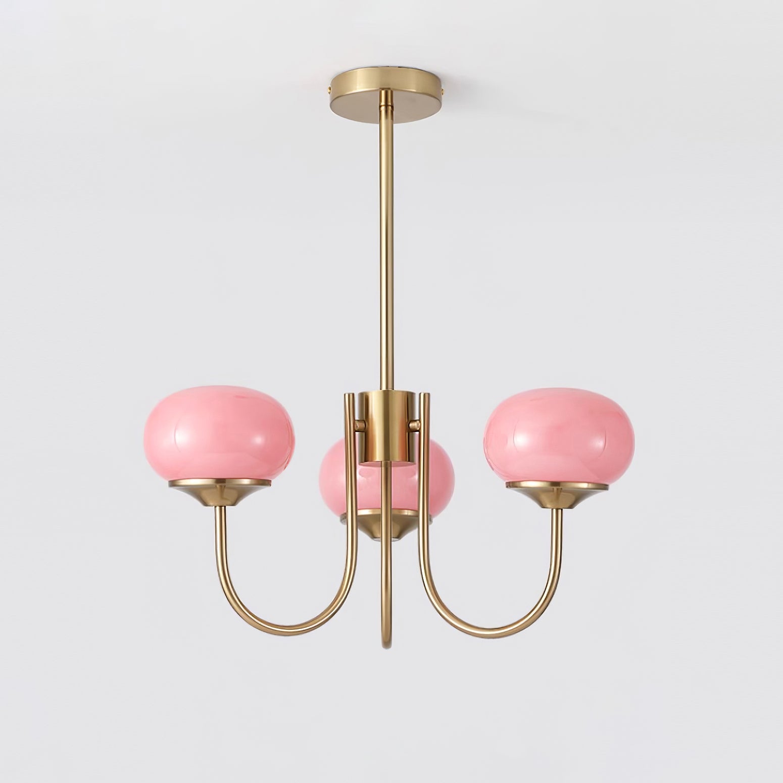 Lustra Kronleuchter Rosa Glaskugel Gold-Letslighting