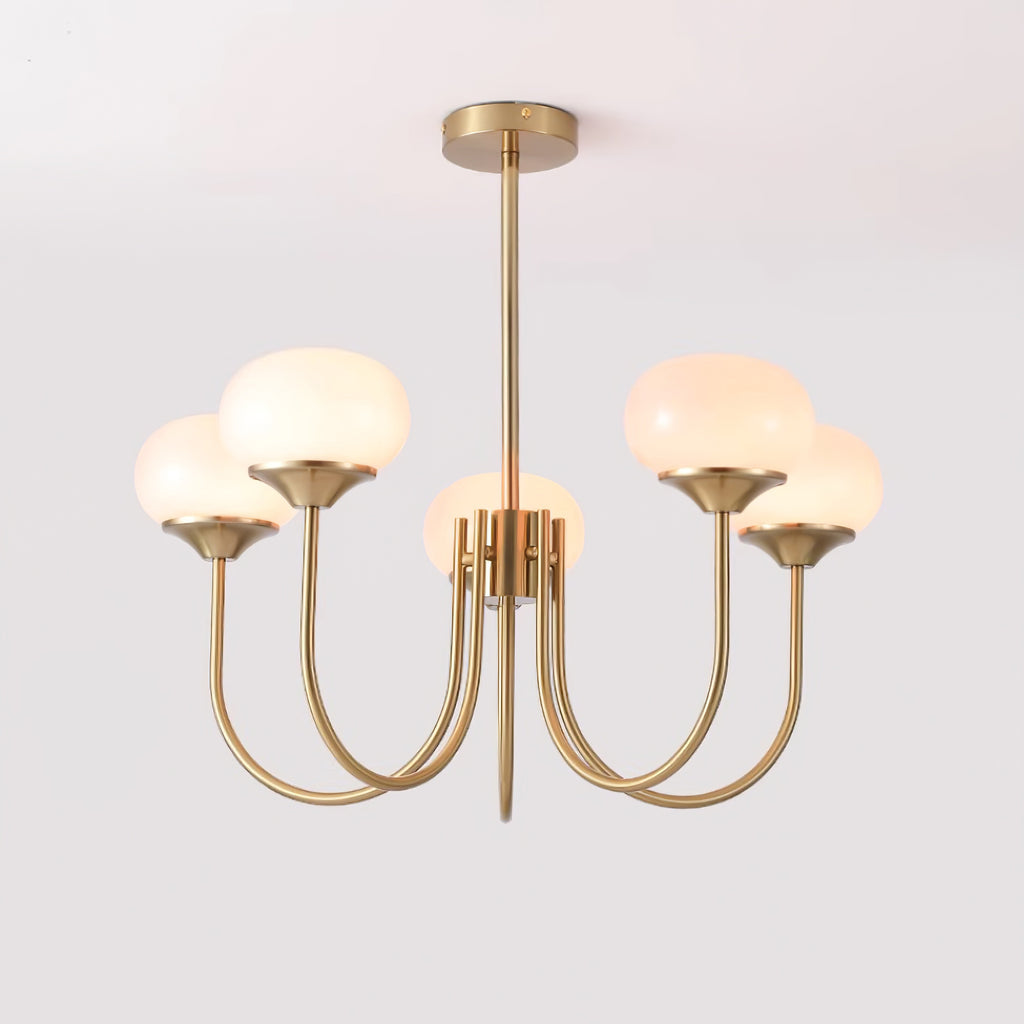 Lustra Kronleuchter Rosa Glaskugel Gold-Letslighting