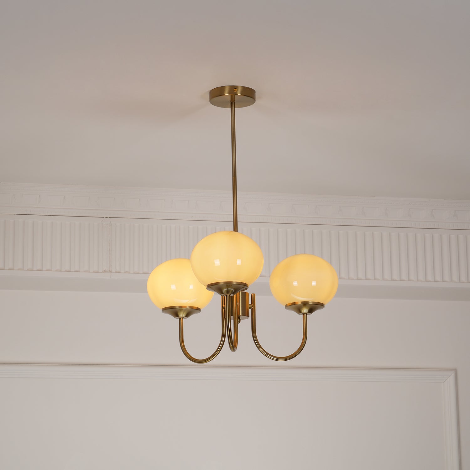 Lustra Kronleuchter Rosa Glaskugel Gold-Letslighting