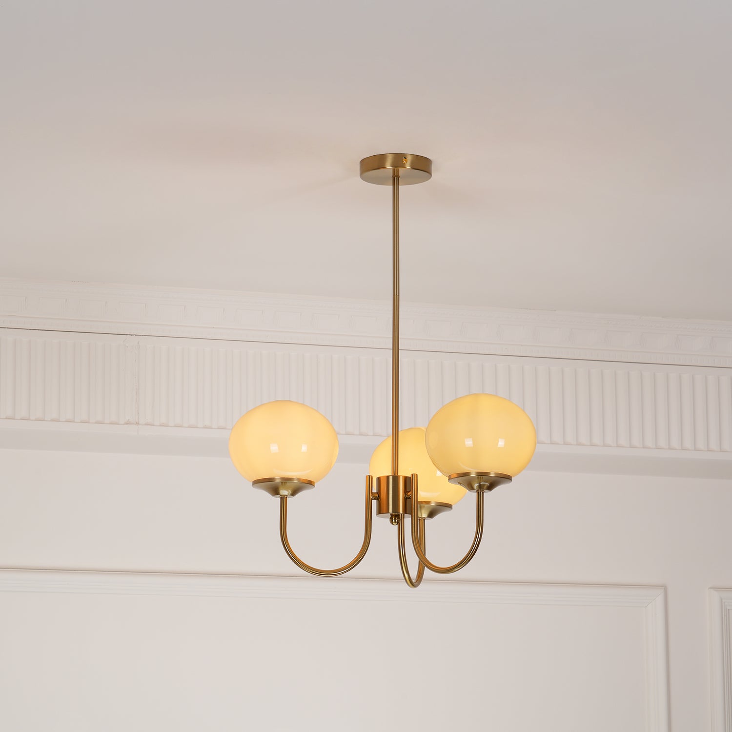 Lustra Kronleuchter Rosa Glaskugel Gold-Letslighting