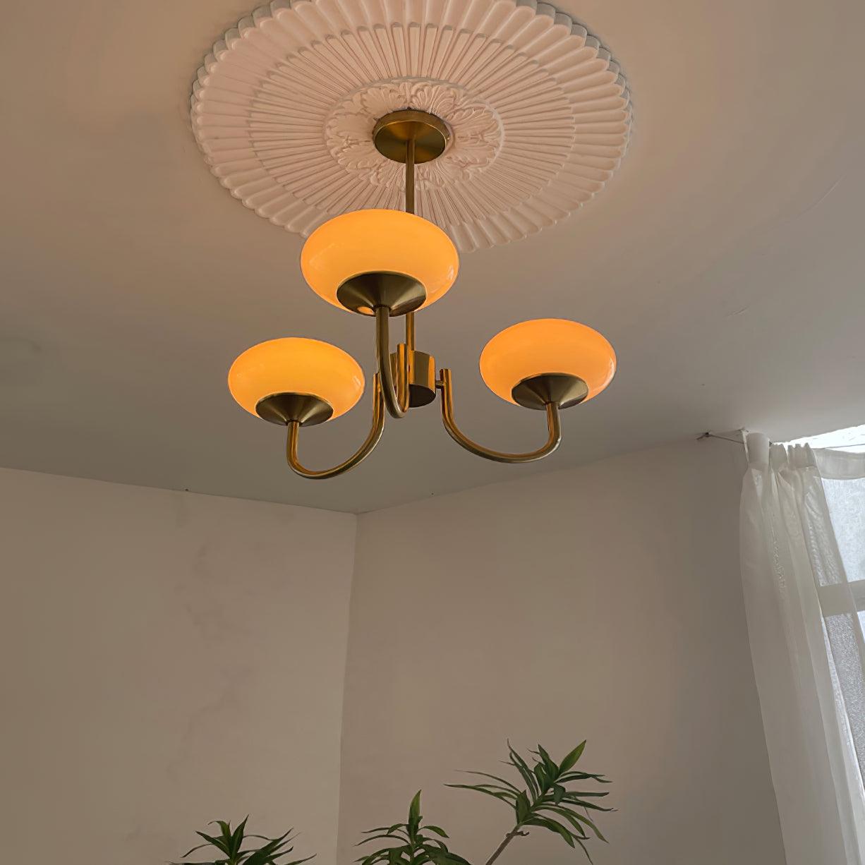 Lustra Kronleuchter Rosa Glaskugel Gold-Letslighting