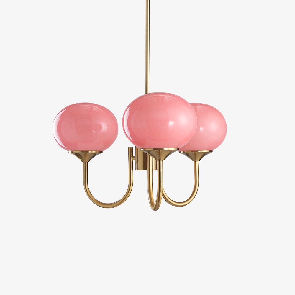 Lustra Kronleuchter Rosa Glaskugel Gold-Letslighting