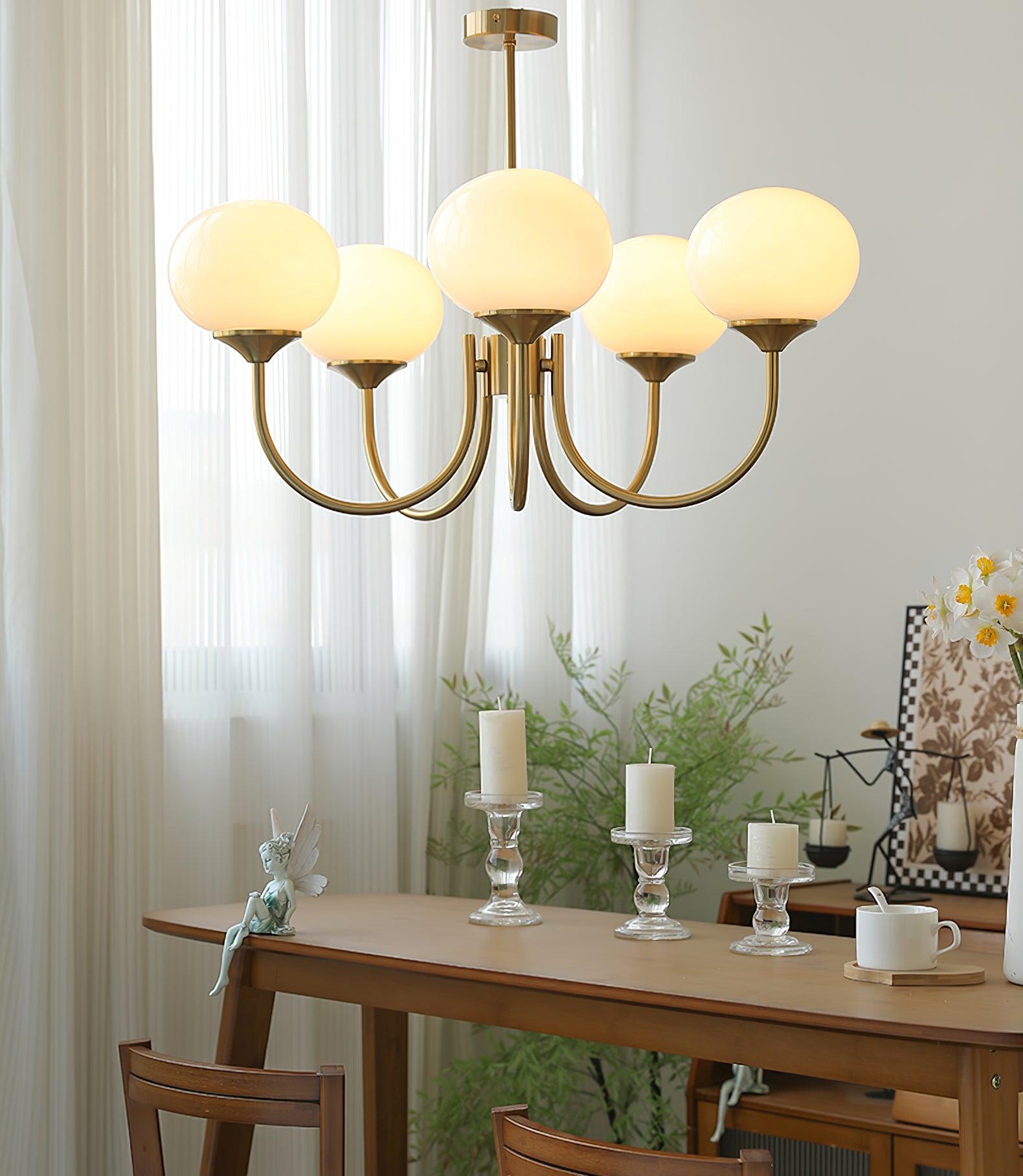 Lustra Kronleuchter Rosa Glaskugel Gold-Letslighting