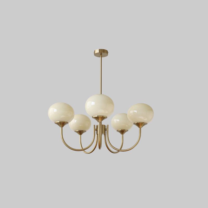 Lustra Kronleuchter Rosa Glaskugel Gold-Letslighting