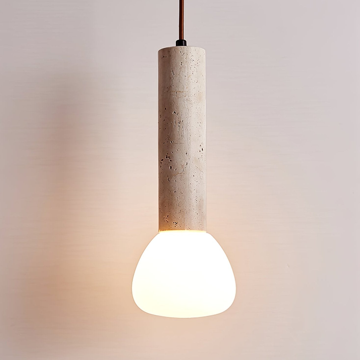 Cicaris Minimalist Travertine Pendant Light - Neutralighting