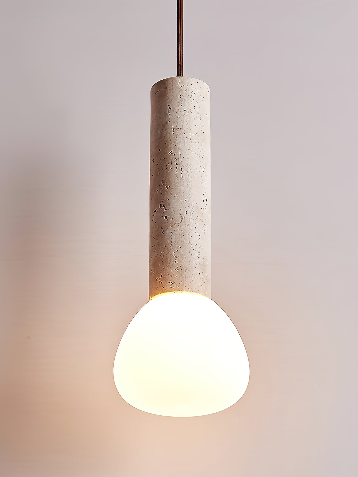 Cicaris Minimalist Travertine Pendant Light - Neutralighting