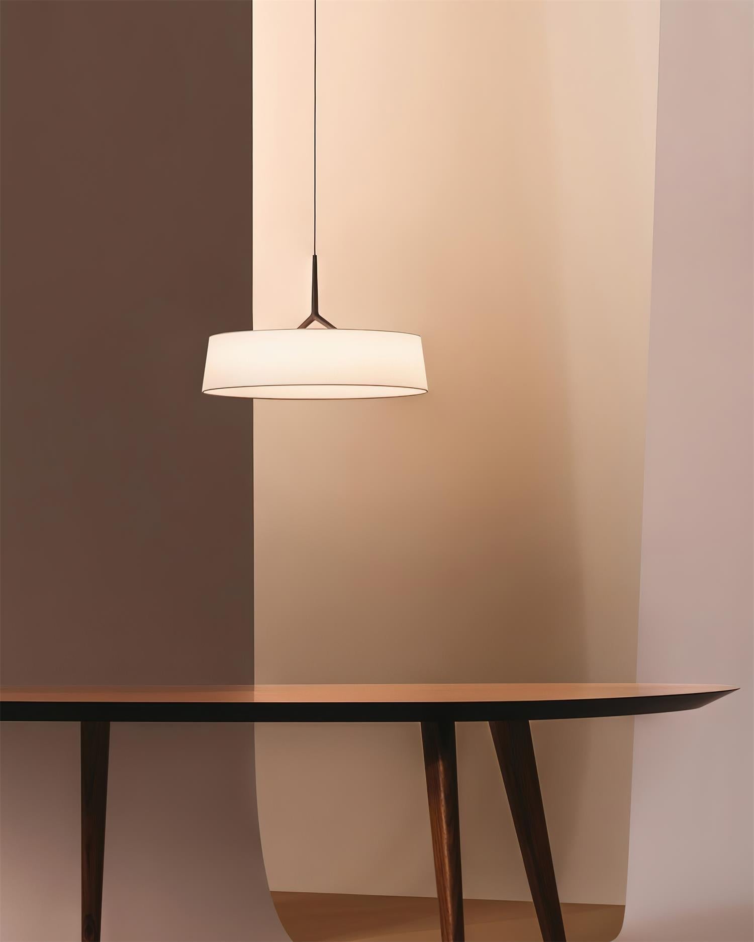 Pendelleuchte Weißer Stoff Trommel Modern-Letslighting