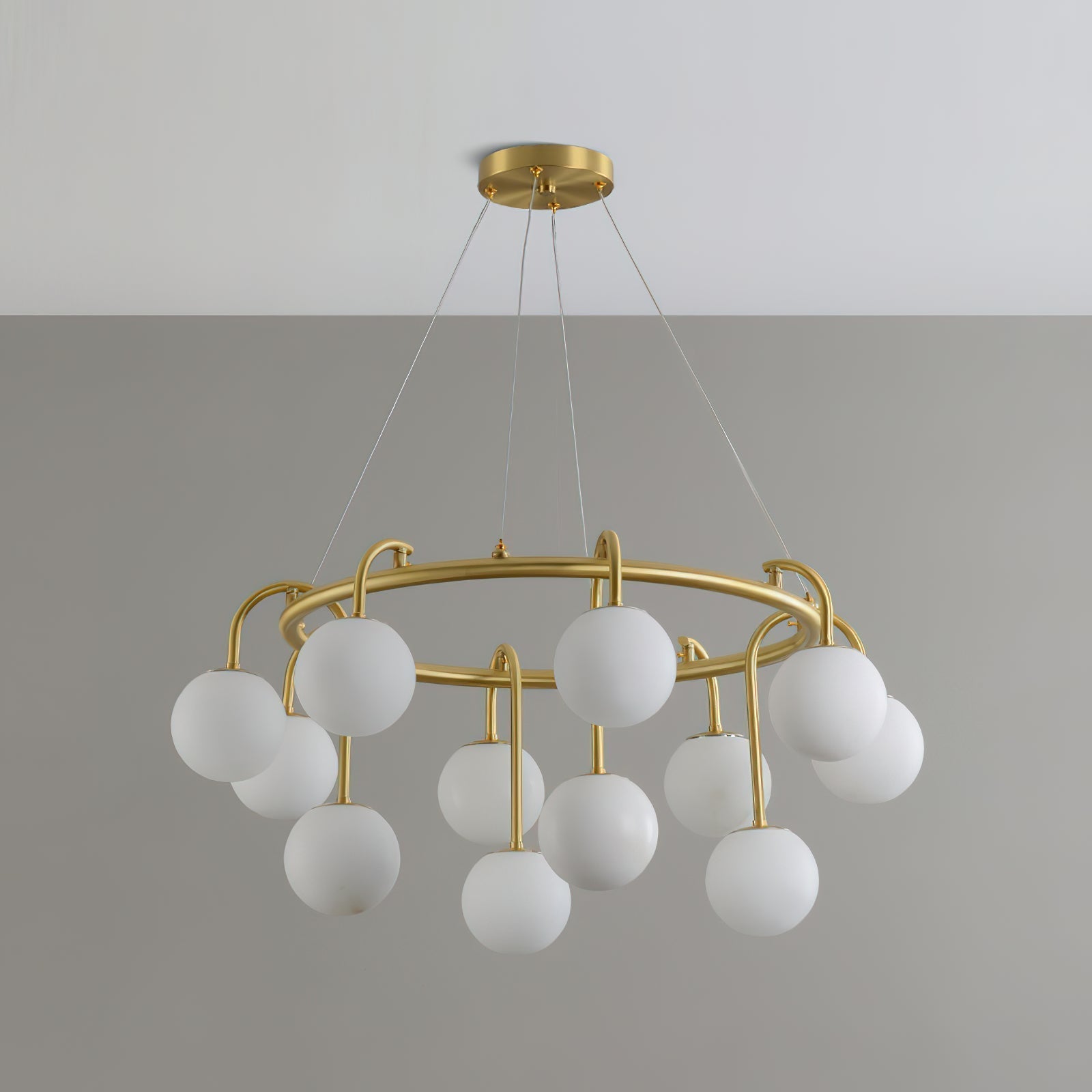 Zotalara Premium Elegance Brass Alabaster Chandelier - Letslighting