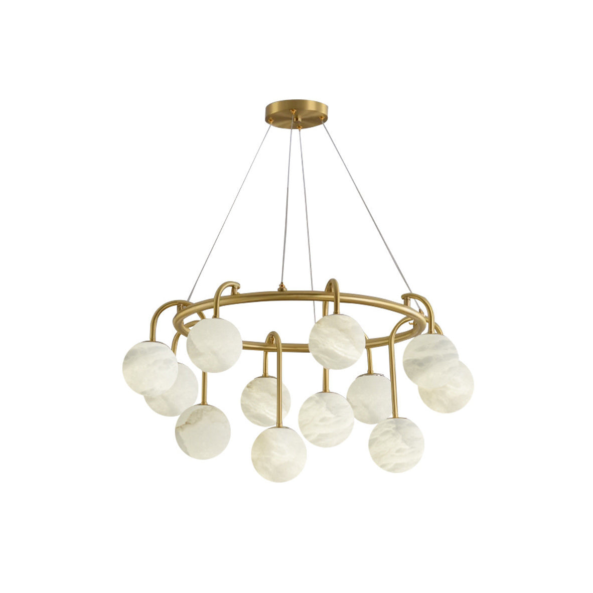 Zotalara Premium Elegance Brass Alabaster Chandelier - Letslighting