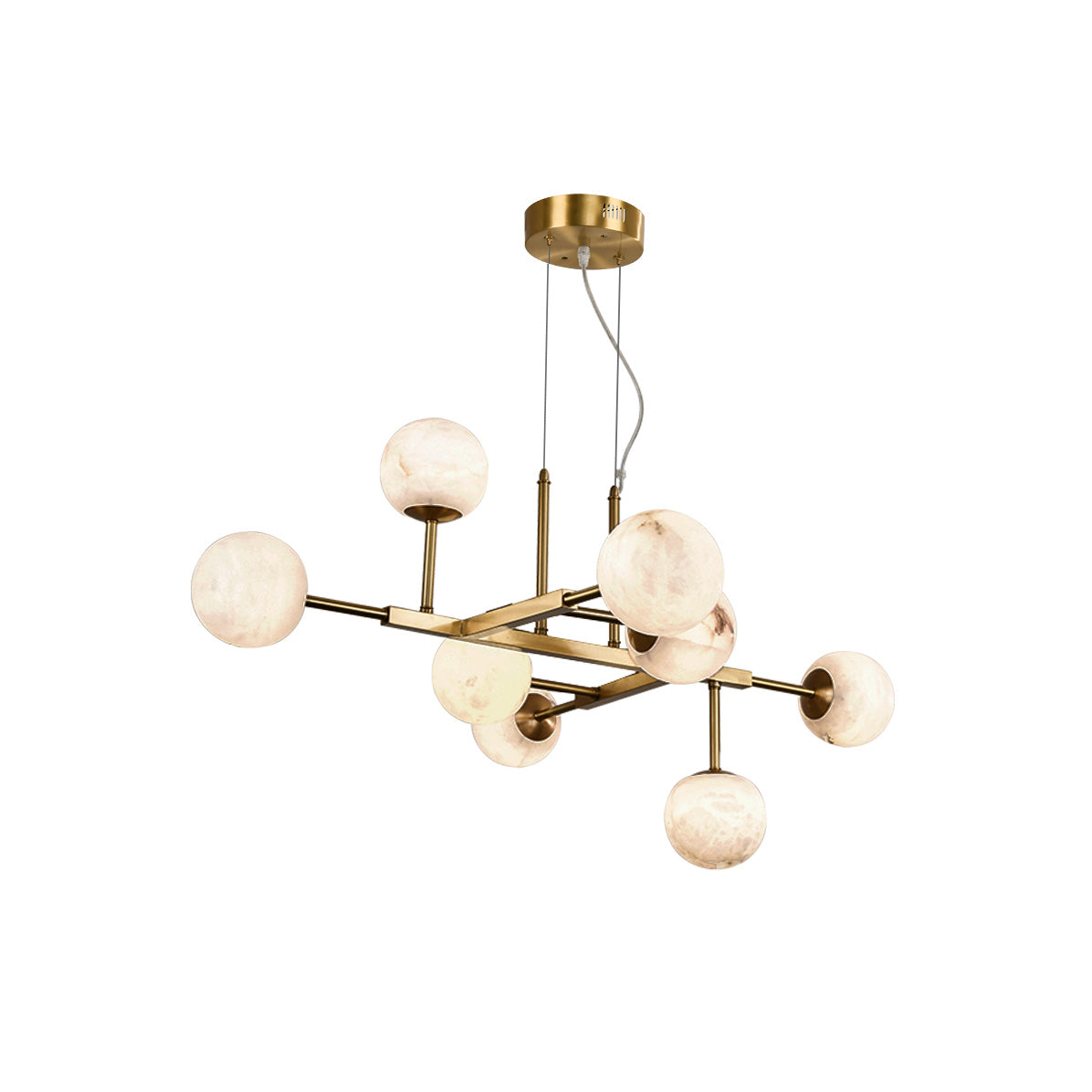 Zovenel Premium Nordic Brass Alabaster Chandelier - Letslighting