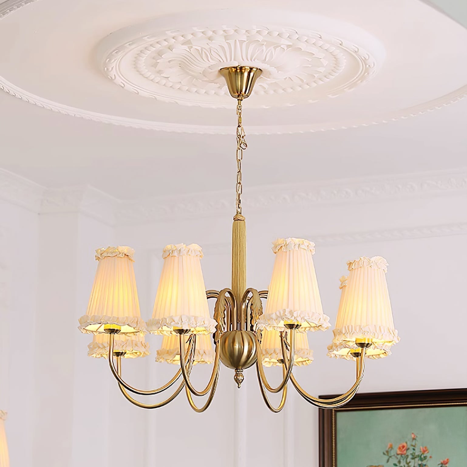 Ervaren Vintage Postmoderner Luxus Stoff-Kronleuchter-Letslighting