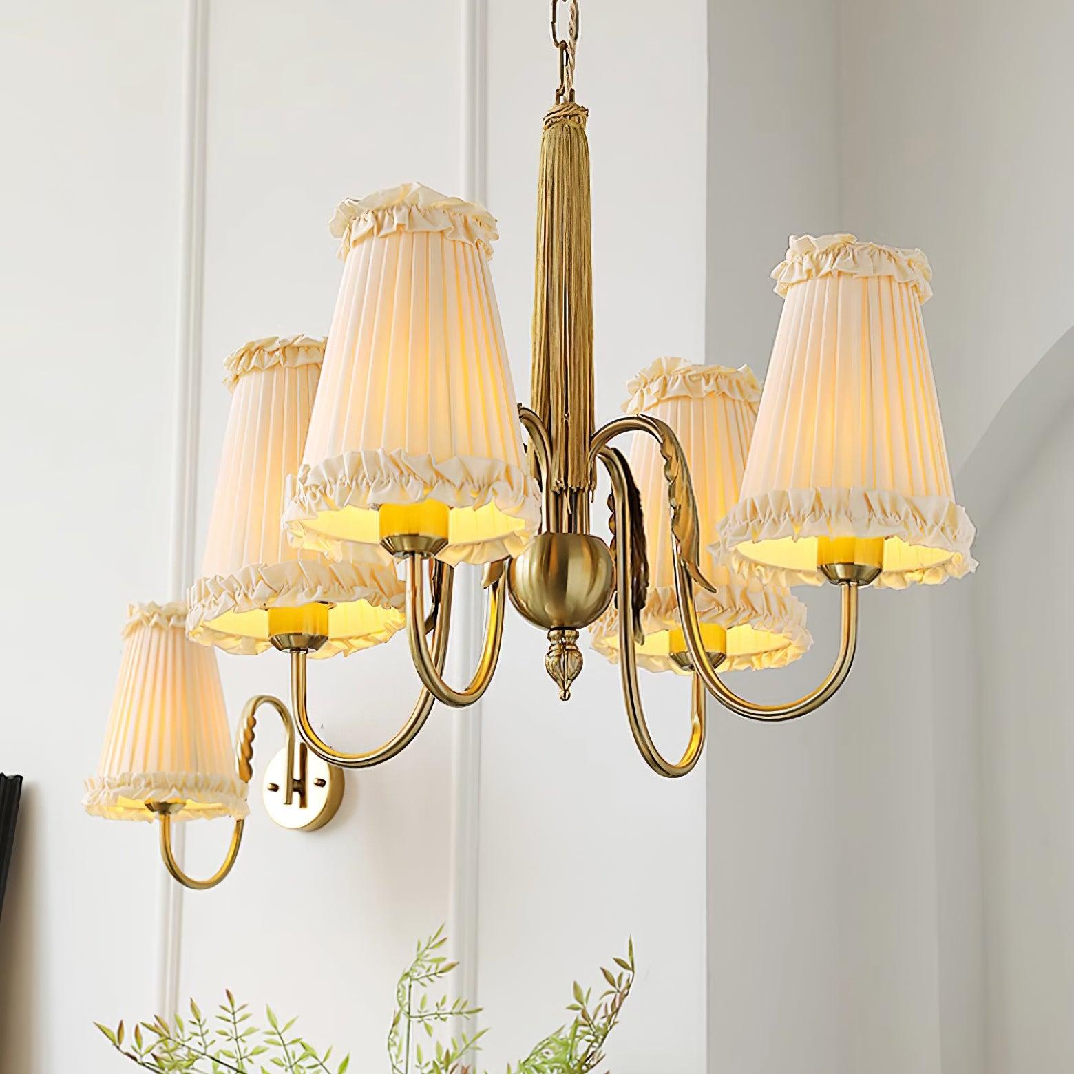 Faylin Vintage Messing Kronleuchter Gefeilt Schirme-Letslighting