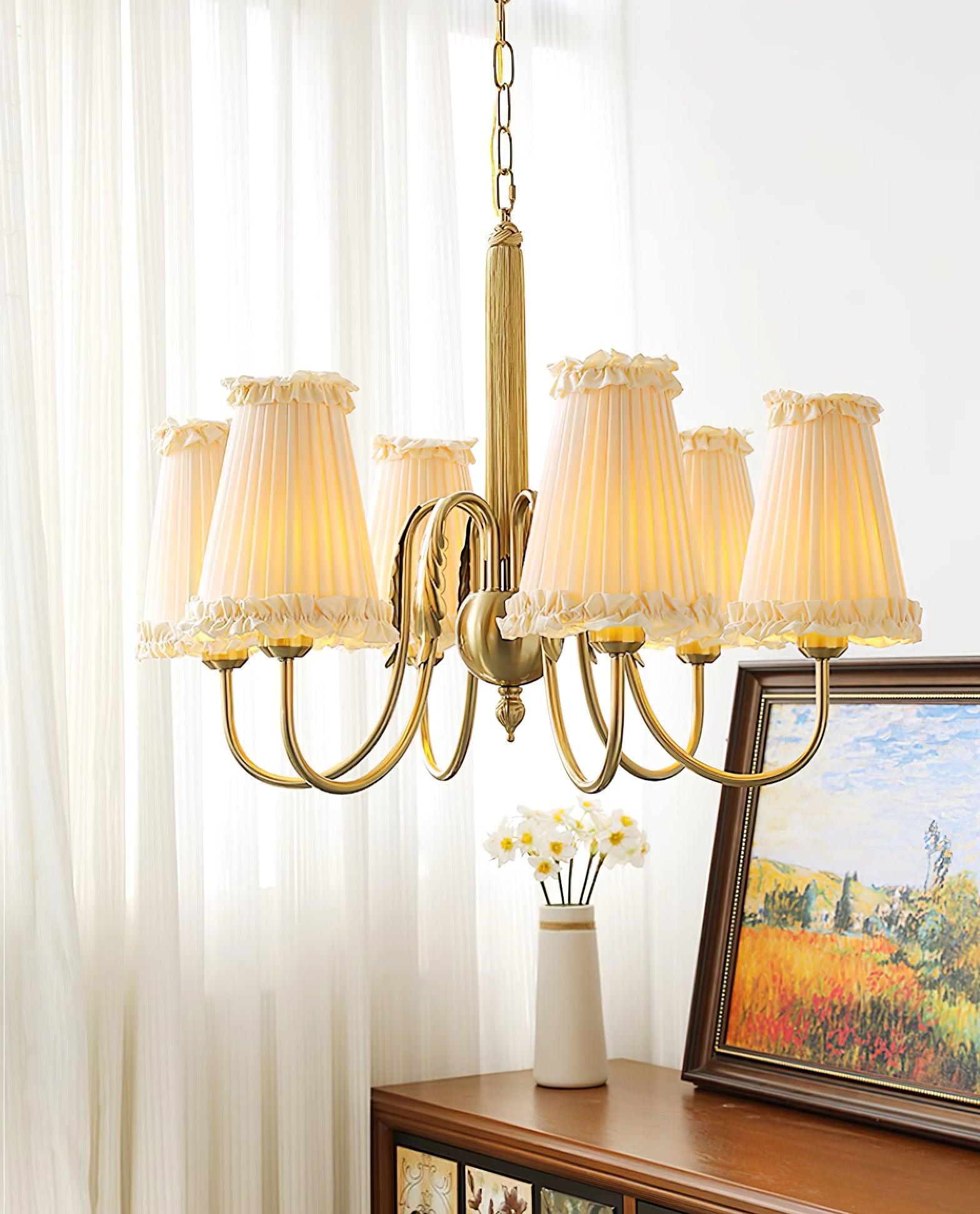 Faylin Vintage Messing Kronleuchter Gefeilt Schirme-Letslighting