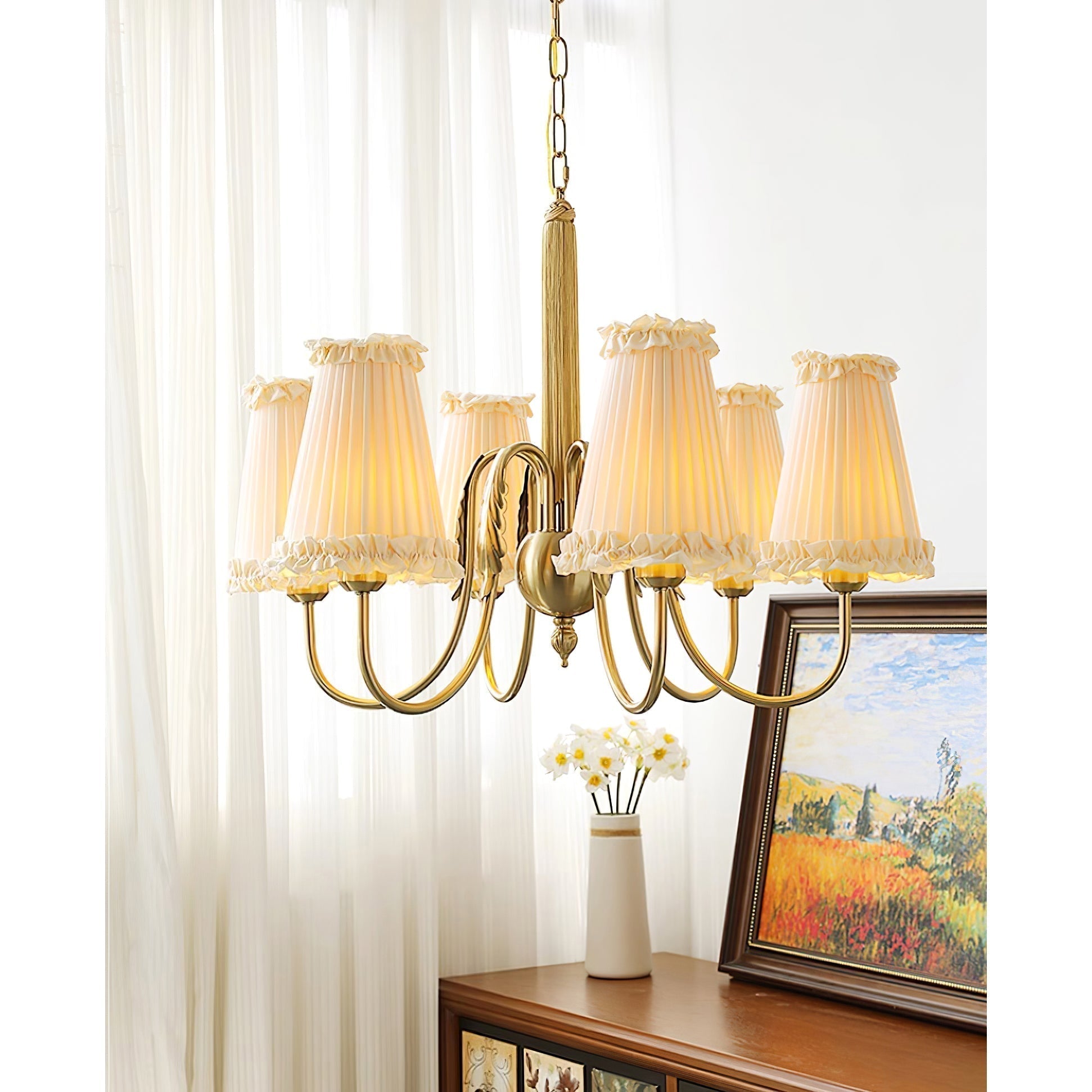 Ervaren Vintage Postmoderner Luxus Stoff-Kronleuchter-Letslighting