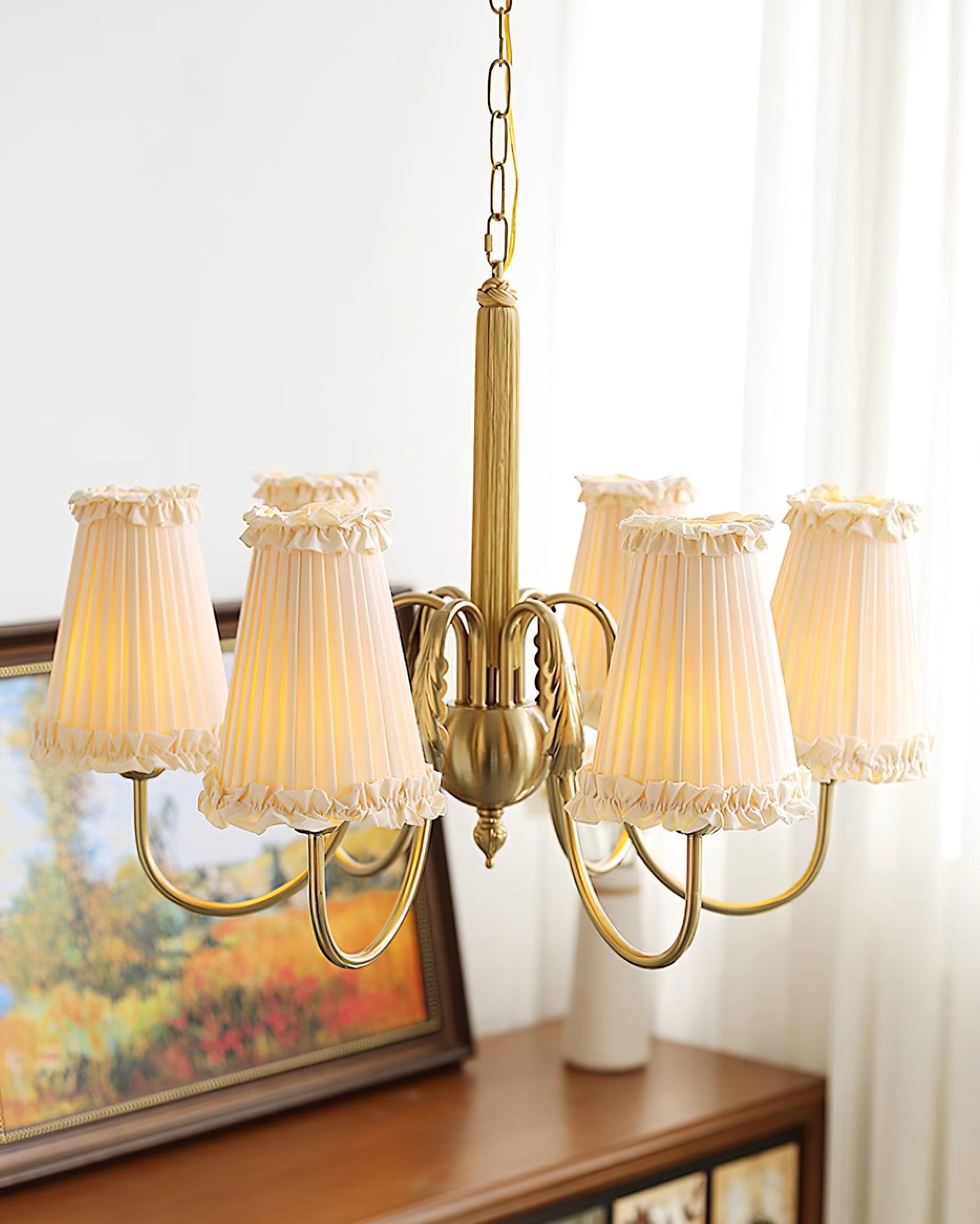 Faylin Vintage Messing Kronleuchter Gefeilt Schirme-Letslighting