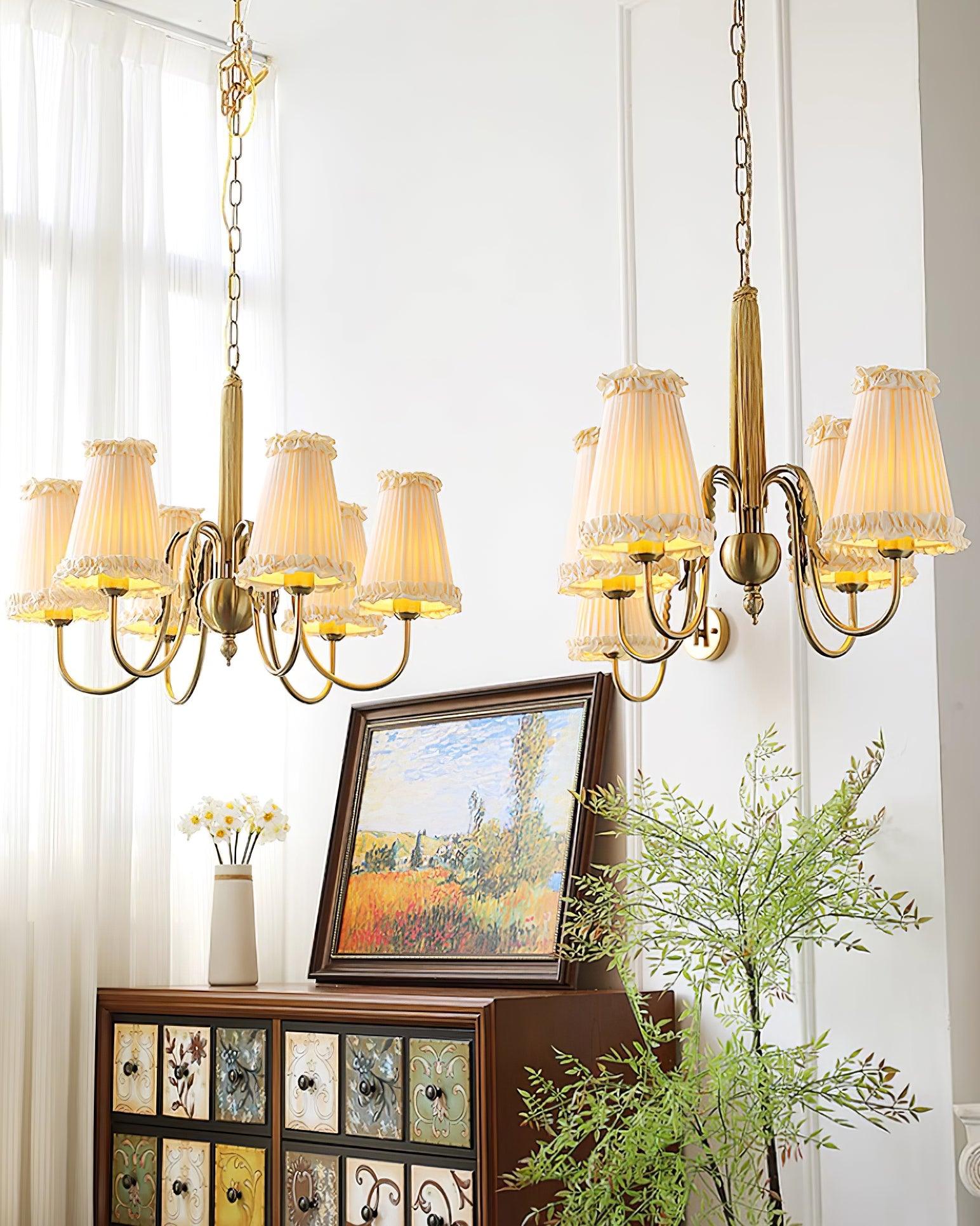 Faylin Vintage Messing Kronleuchter Gefeilt Schirme-Letslighting