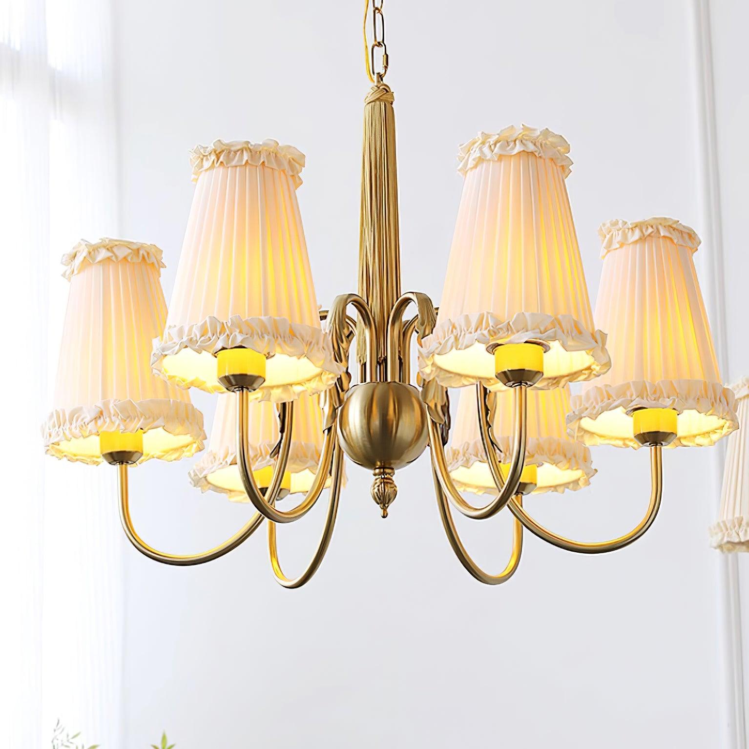 Faylin Vintage Messing Kronleuchter Gefeilt Schirme-Letslighting