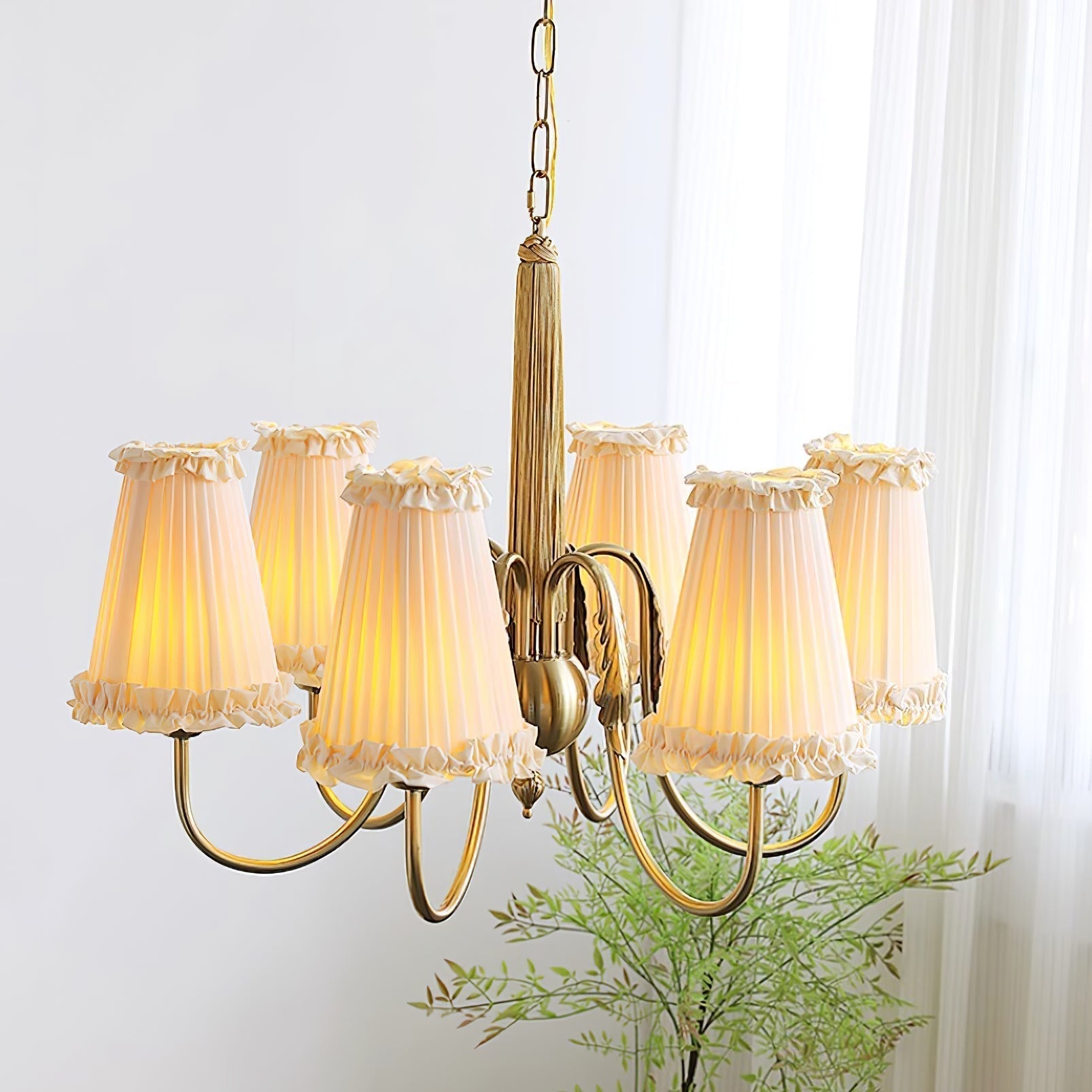 Ervaren Vintage Postmoderner Luxus Stoff-Kronleuchter-Letslighting