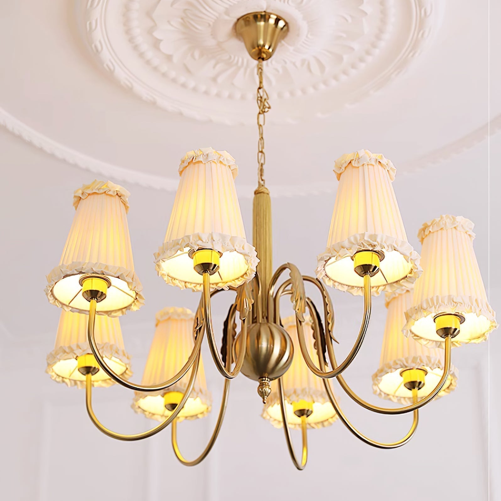 Ervaren Vintage Postmoderner Luxus Stoff-Kronleuchter-Letslighting