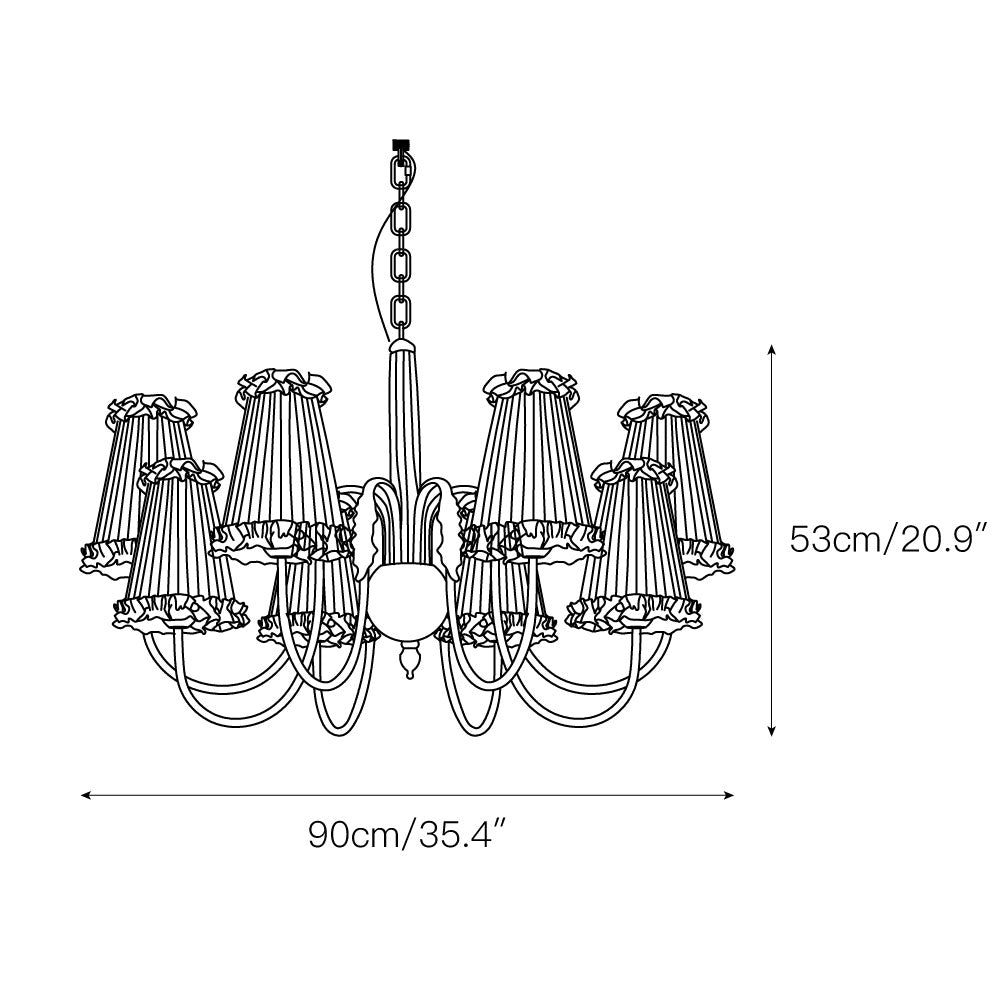 Ervaren Vintage Postmoderner Luxus Stoff-Kronleuchter-Letslighting