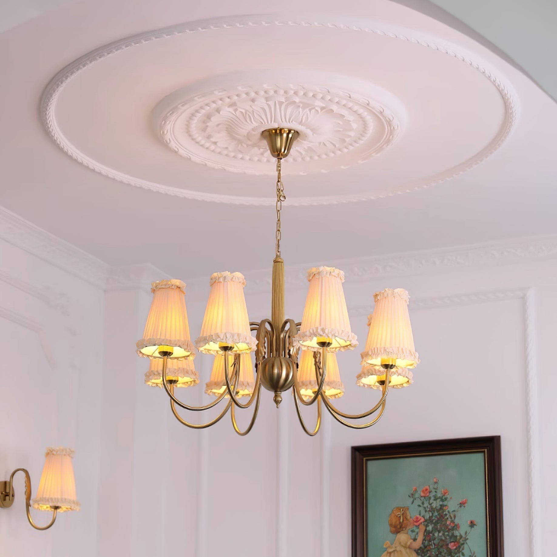 Ervaren Vintage Postmoderner Luxus Stoff-Kronleuchter-Letslighting