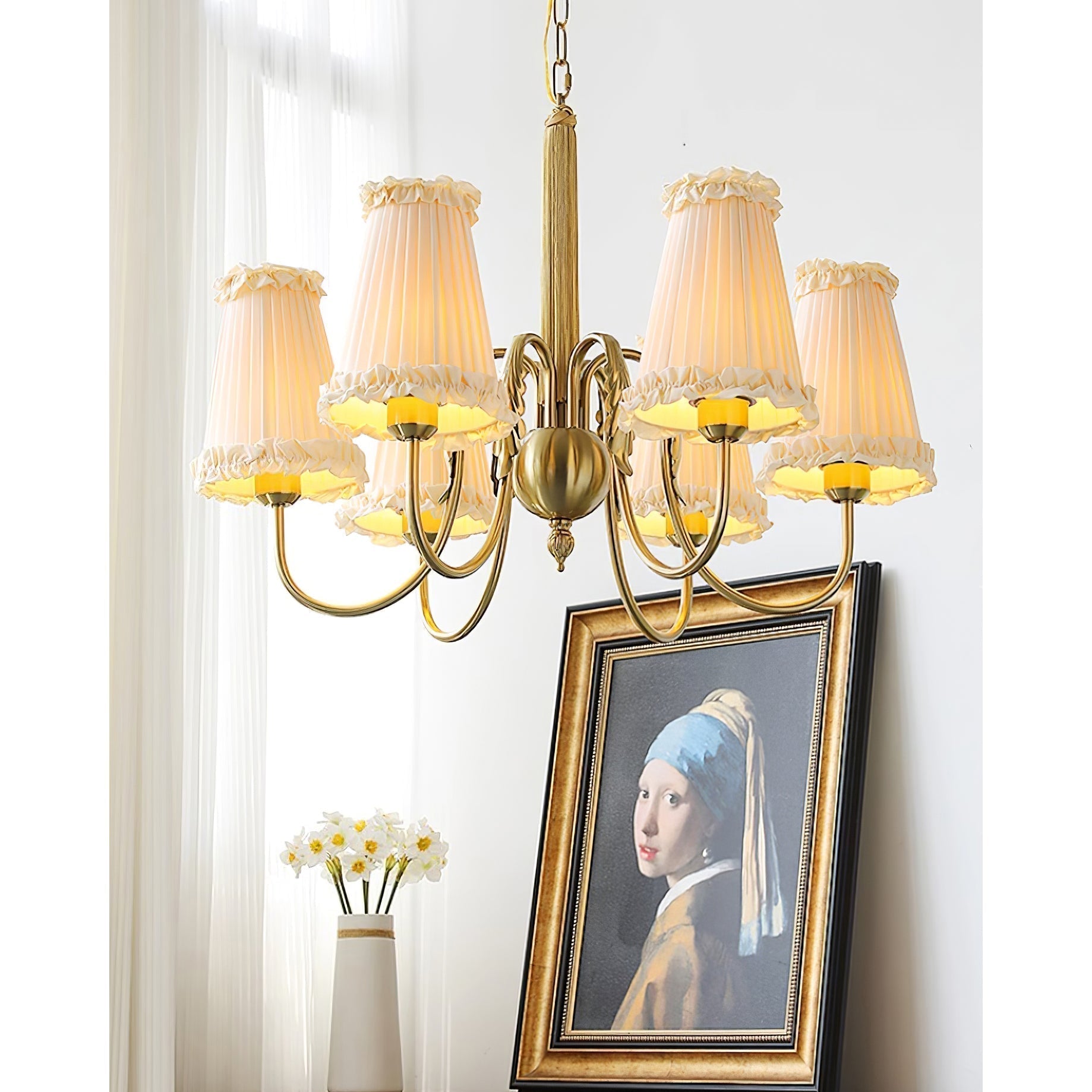 Ervaren Vintage Postmoderner Luxus Stoff-Kronleuchter-Letslighting